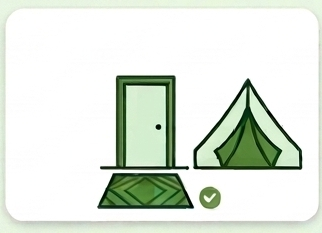 Caravan and tent entrances